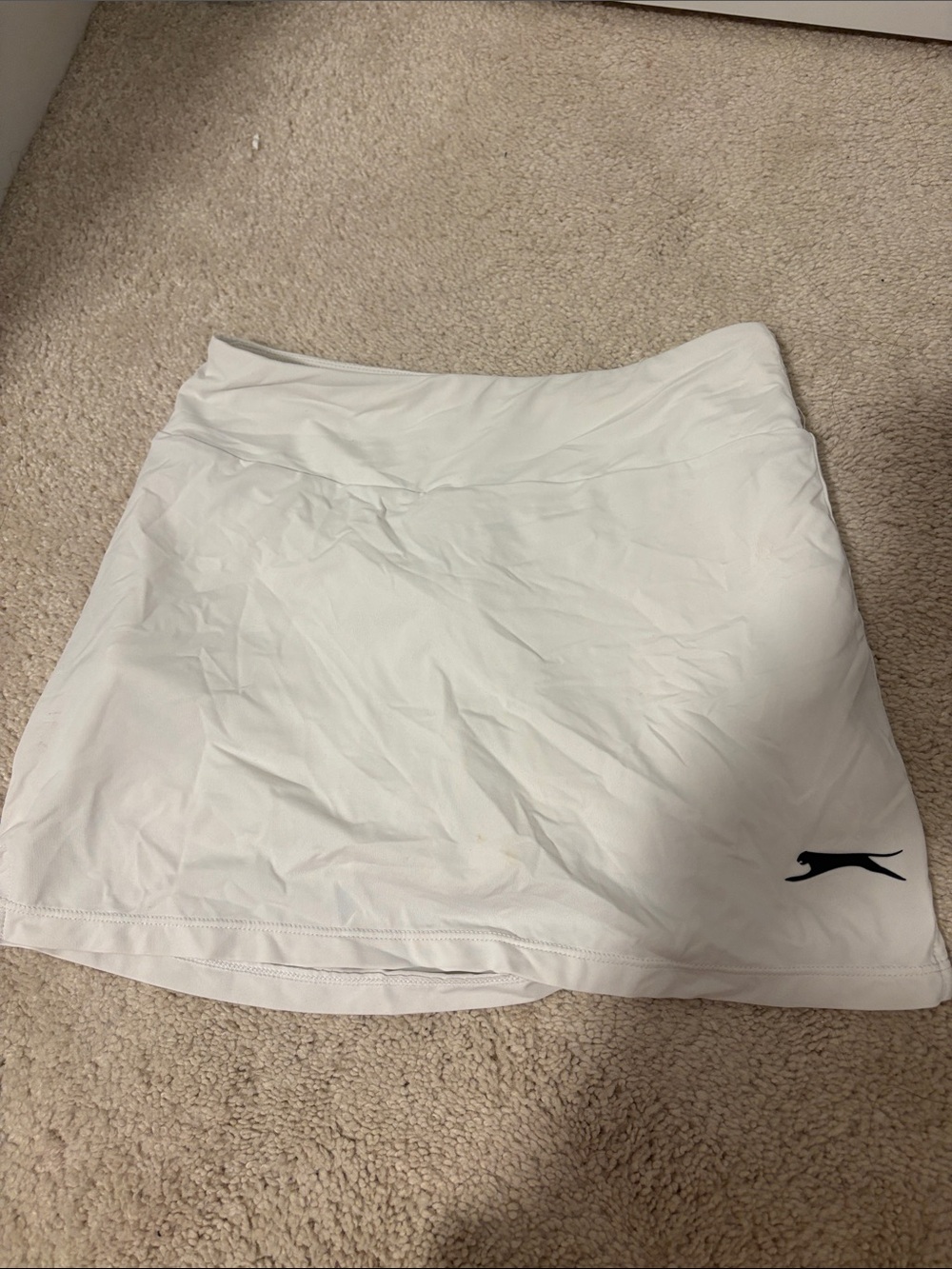 White Athletic Skort with Subtle Logo